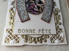 画像4: フランス 1900-20年代 BONNE FETE 封筒付きポストカード カニヴェ仕様 馬蹄A  (4)